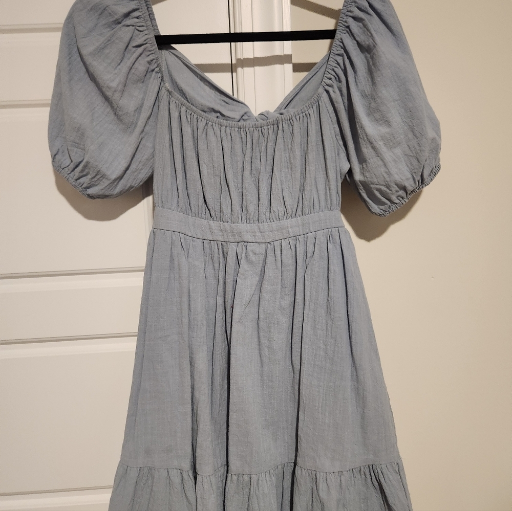 Chic Long Sleeve Blue Dress